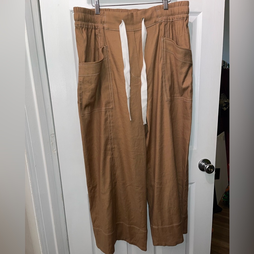 Maeve from Anthropologie , Tan Drawstring Pants petite size large